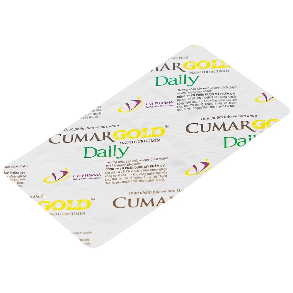 Hình ảnh Viên uống CumarGold Daily CVI Pharma bảo vệ niêm mạc dạ dày, ruột (2 vỉ x 10 viên)