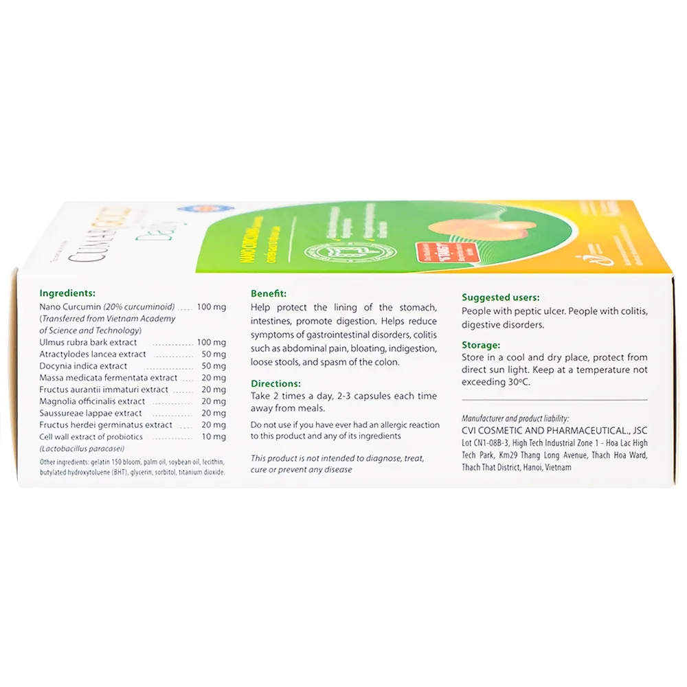 Hình ảnh Viên uống CumarGold Daily CVI Pharma bảo vệ niêm mạc dạ dày, ruột (2 vỉ x 10 viên)