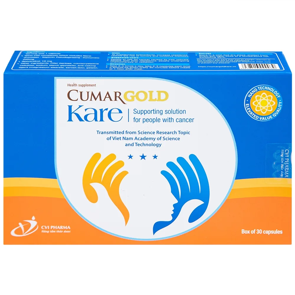 Hình ảnh Viên uống CumarGold Kare CVI Pharma hỗ trợ giảm nguy cơ mắc ung bướu (3 vỉ x 10 viên)