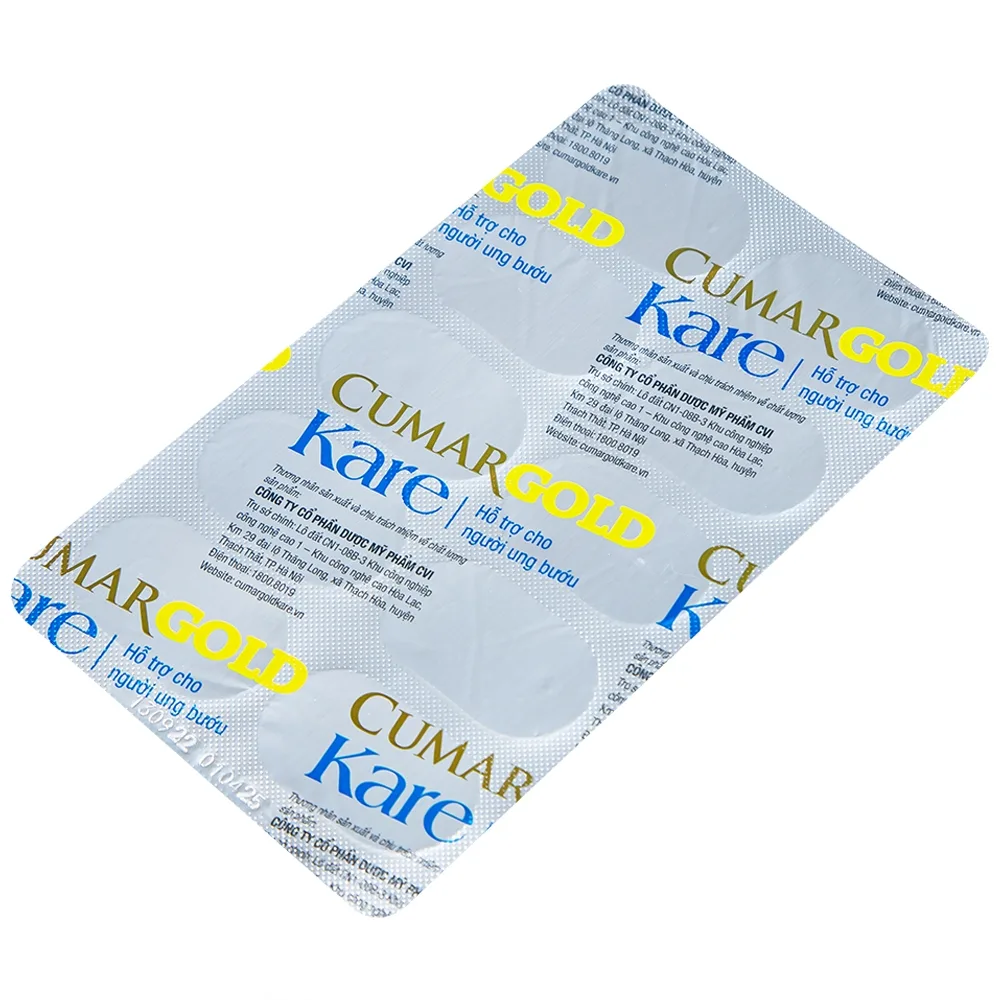 Hình ảnh Viên uống CumarGold Kare CVI Pharma hỗ trợ giảm nguy cơ mắc ung bướu (3 vỉ x 10 viên)
