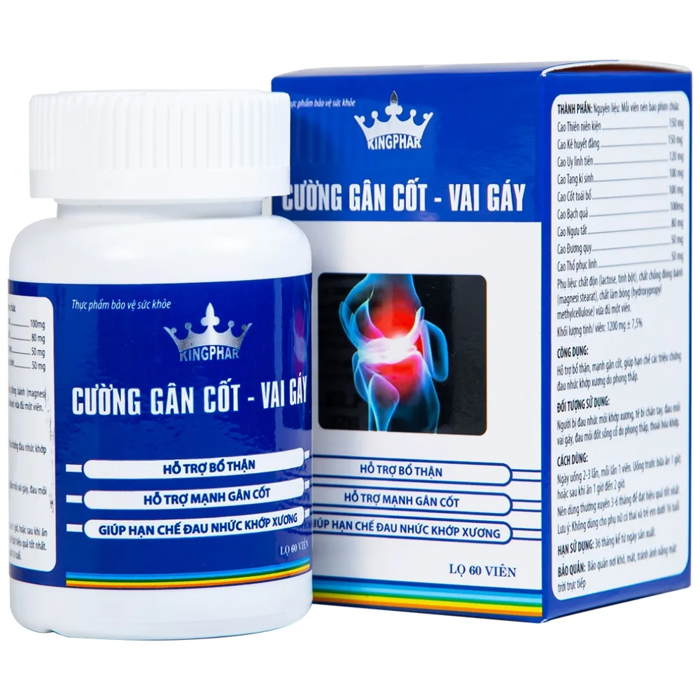 Hình ảnh Viên uống Cường Gân Cốt - Vai Gáy Kingphar hỗ trợ bổ thận, mạnh gân cốt (60 viên)