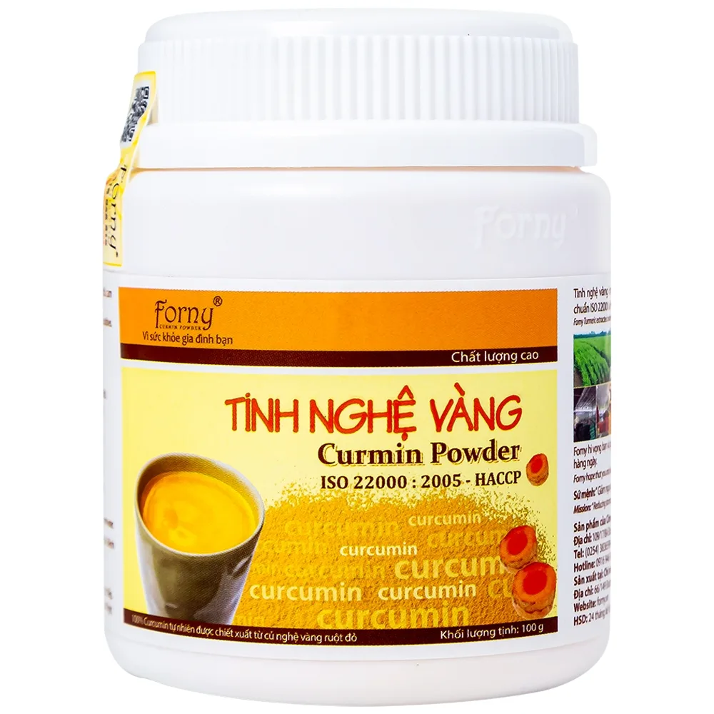 Hình ảnh Tinh Nghệ Vàng Curmin Powder Forny bảo vệ và tái tạo niêm mạc dạ dày (100g)