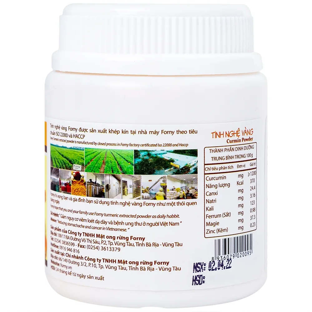 Hình ảnh Tinh Nghệ Vàng Curmin Powder Forny bảo vệ và tái tạo niêm mạc dạ dày (100g)
