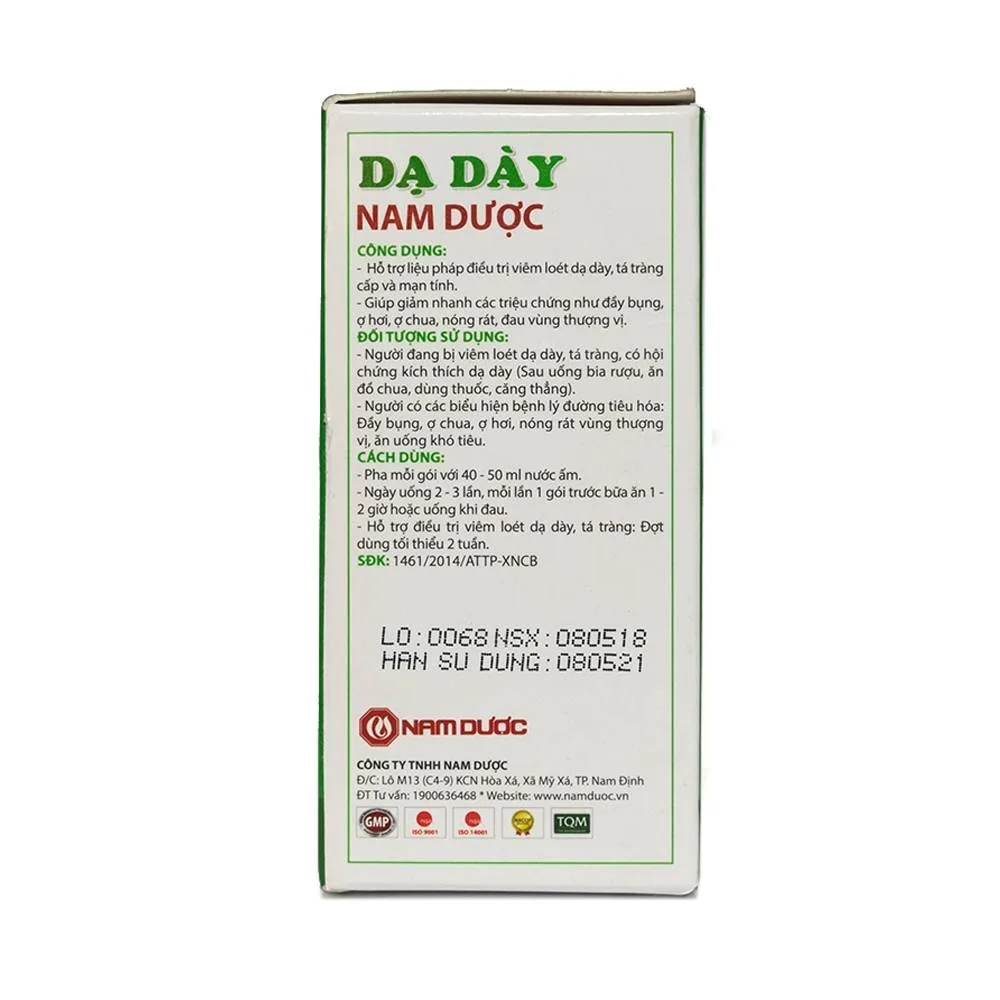 Hình ảnh Bột uống Dạ Dày Nam Dược hỗ trợ điều trị viêm loét dạ dày, tá tràng (12 gói)