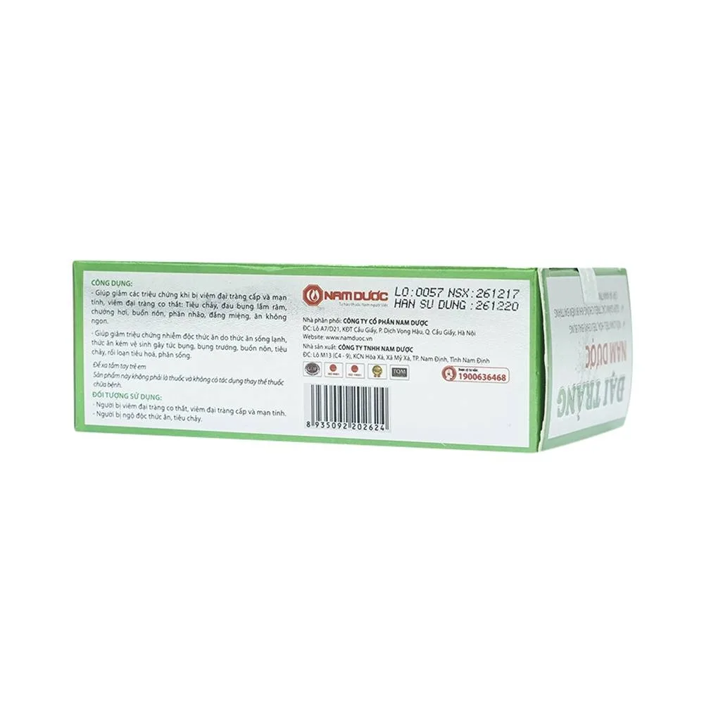 Hình ảnh Viên uống Đại Tràng Nam Dược hỗ trợ điều trị rối loạn tiêu hóa, tiêu chảy, đau bụng (3 vỉ x 10 viên)