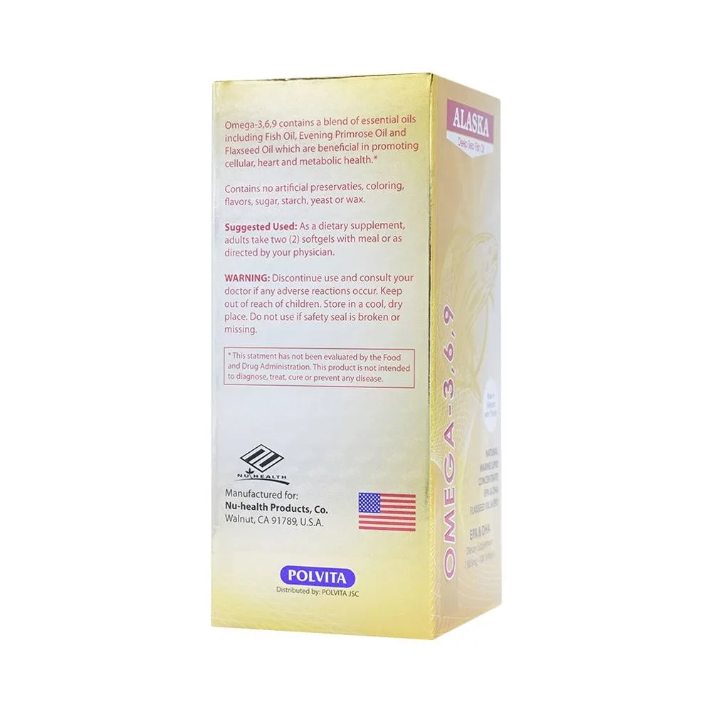Hình ảnh Viên Dầu Cá Alaska Omega 3 6 9 giúp phát triển não bộ, tăng thị lực mắt (100 viên)