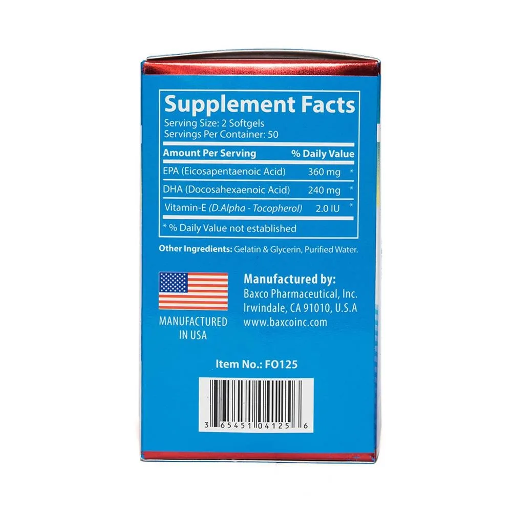 Hình ảnh Viên uống Omega-3 Alaska Fish Oil UBB giúp hạ mỡ trong máu, bổ não (100 viên) 