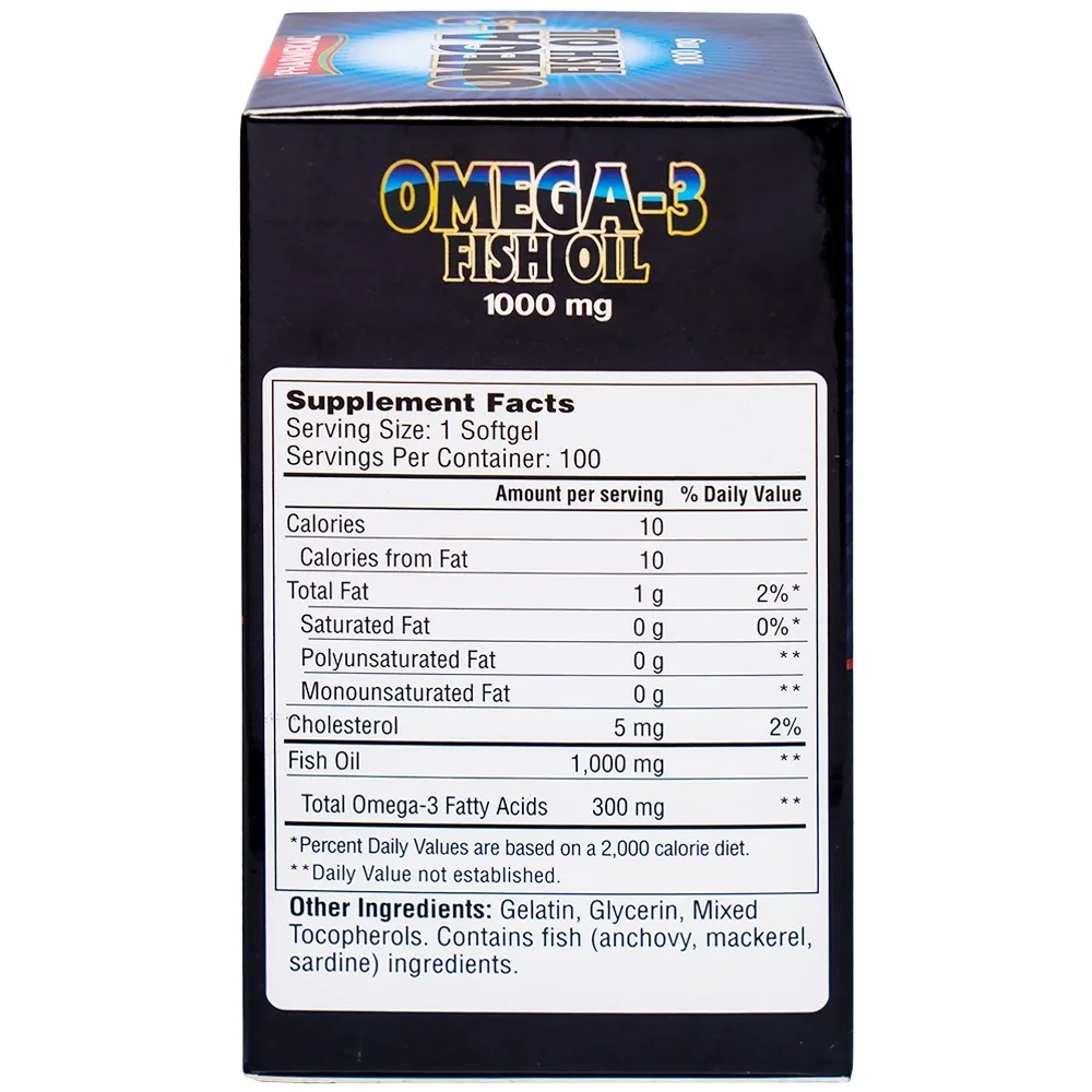 Hình ảnh Viên uống Omega-3 Fish Oil 1000mg Pharmekal tăng cường sức khỏe cho hệ tim mạch, giúp bổ mắt (100 viên)