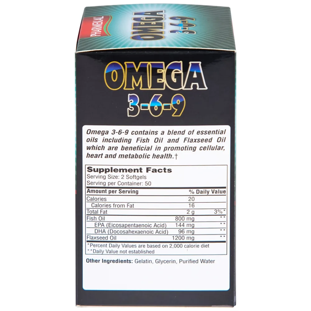 Hình ảnh Viên uống Omega 3-6-9 Pharmekal hỗ trợ giảm nguy cơ xơ vữa động mạch (100 viên)