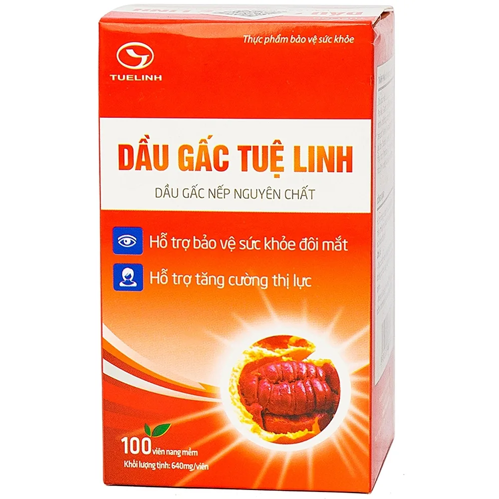 Hình ảnh Viên uống Dầu Gấc Tuệ Linh hỗ trợ bảo vệ sức khỏe đôi mắt, tăng cường thị lực (100 viên)