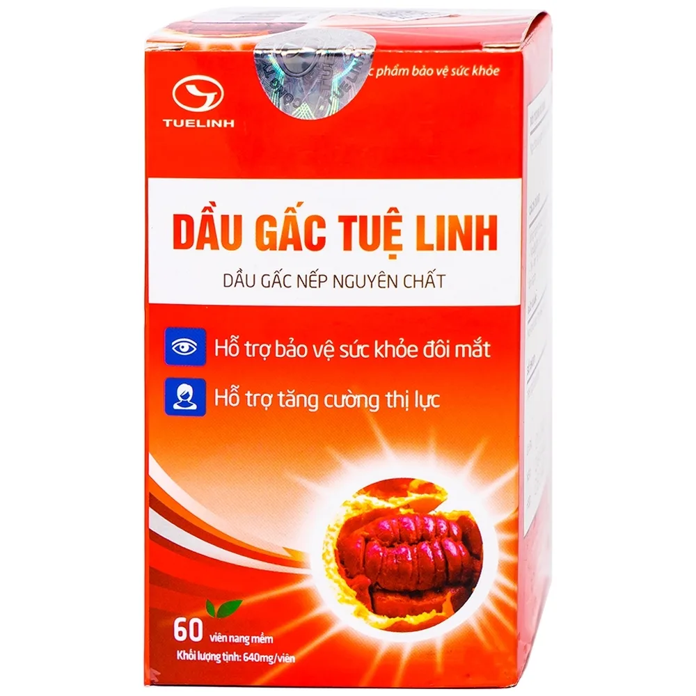 Hình ảnh Viên uống Dầu Gấc Tuệ Linh hỗ trợ bảo vệ sức khỏe đôi mắt, tăng cường thị lực (60 viên)