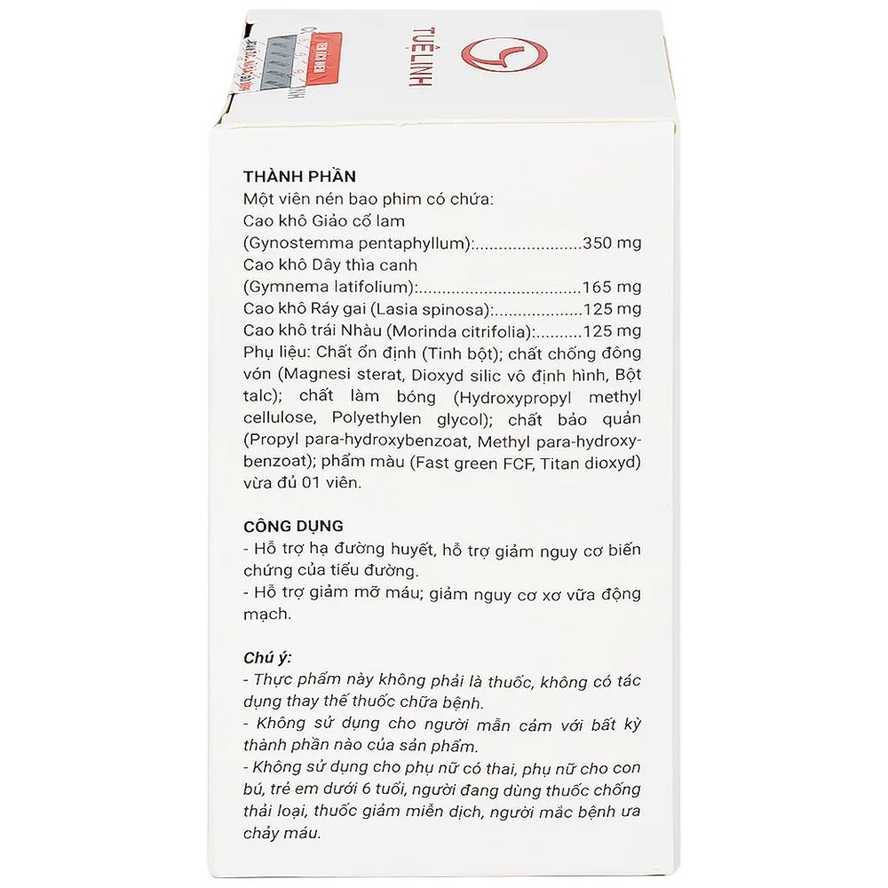 Hình ảnh Viên uống Diatema Tuệ Linh hỗ trợ hạ đường huyết, giảm mỡ máu (60 viên)