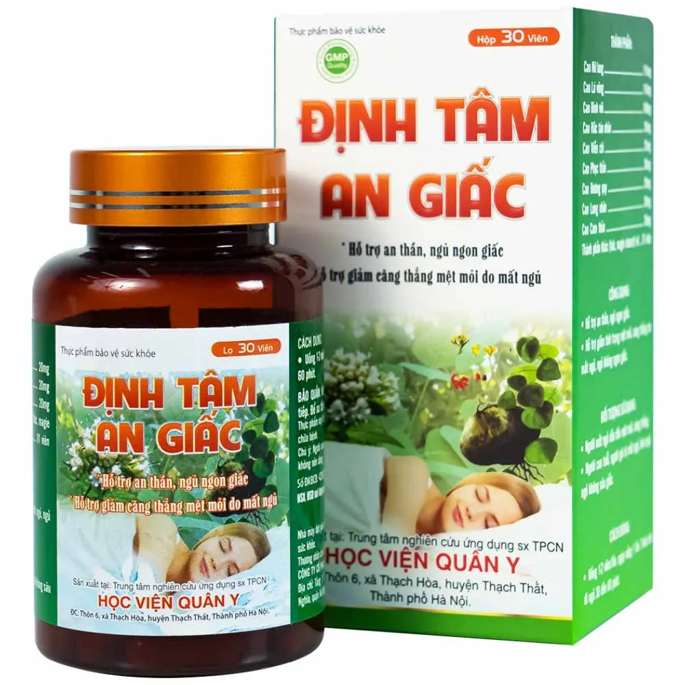 Hình ảnh Viên uống Định Tâm An Giấc HVQY hỗ trợ an thần, ngủ ngon giấc (30 viên)