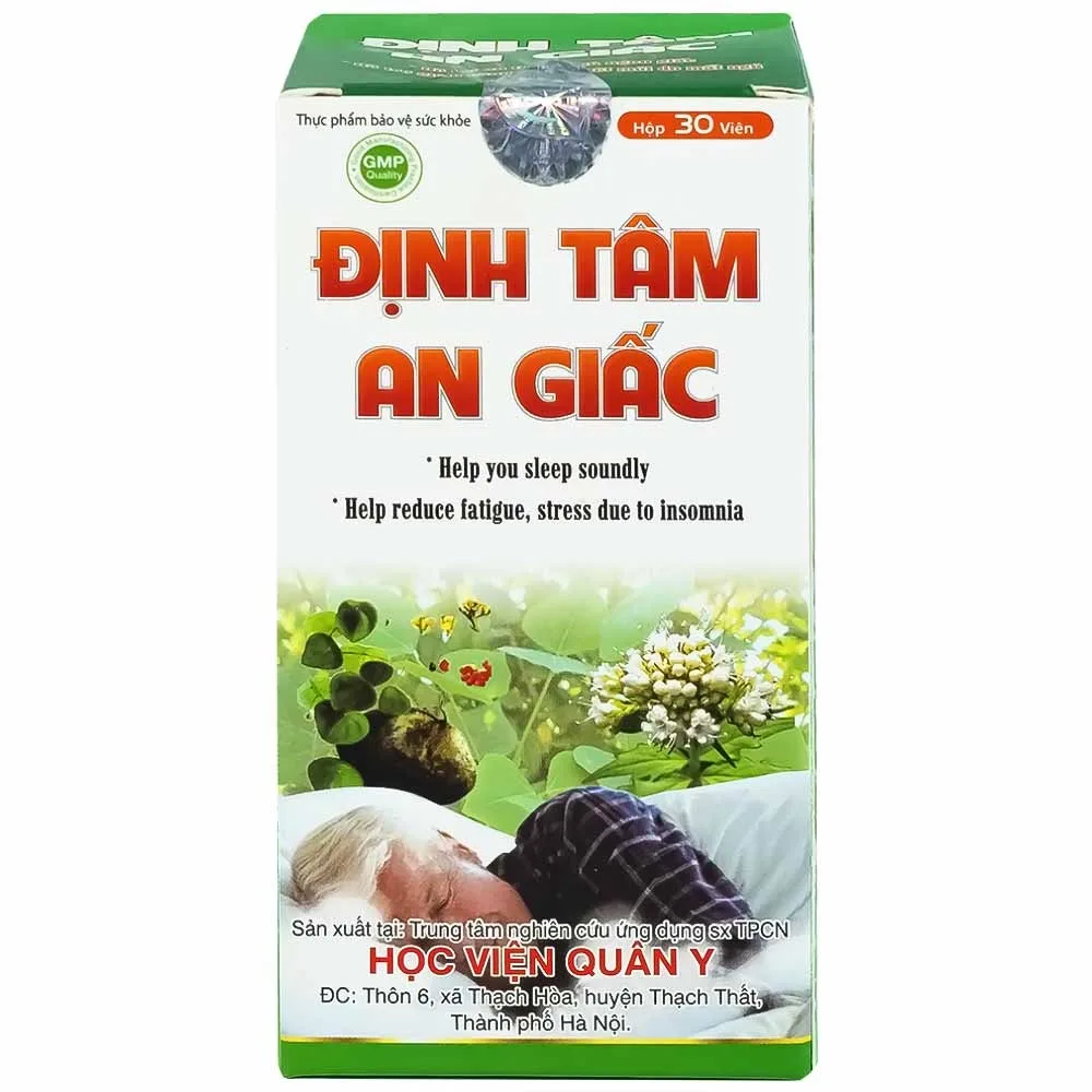 Hình ảnh Viên uống Định Tâm An Giấc HVQY hỗ trợ an thần, ngủ ngon giấc (30 viên)