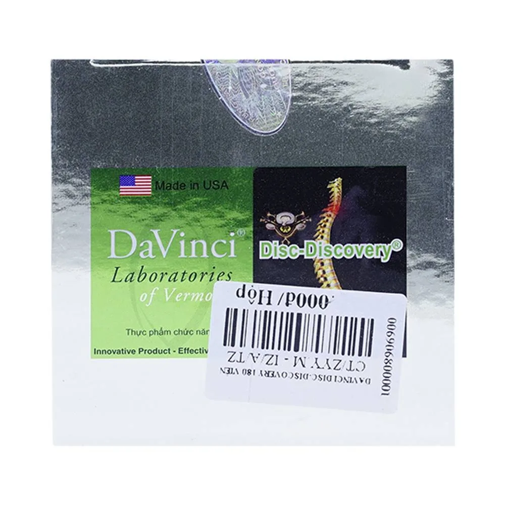 Hình ảnh Viên uống Disc-Discovery DaVinci cải thiện tình trạng thoái hóa đốt sống cổ, thắt lưng (180 viên) 