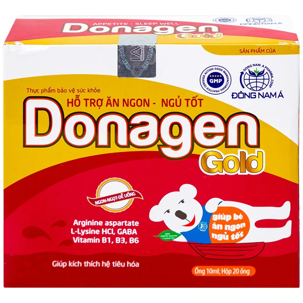 Hình ảnh Dung dịch Donagen Gold Đông Nam Á ăn ngon, ngủ tốt, kích thích hệ tiêu hóa (20 ống x 10ml)
