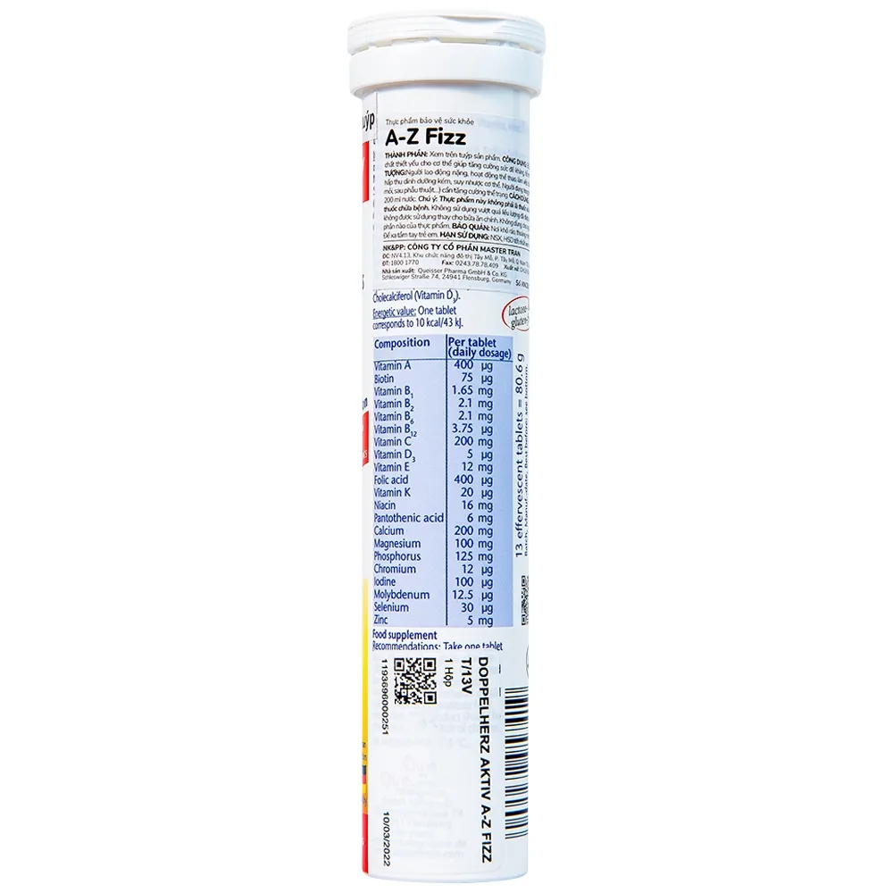 Hình ảnh Viên sủi A-Z Fizz Doppelherz Aktiv bổ sung vitamin và khoáng chất (13 viên)