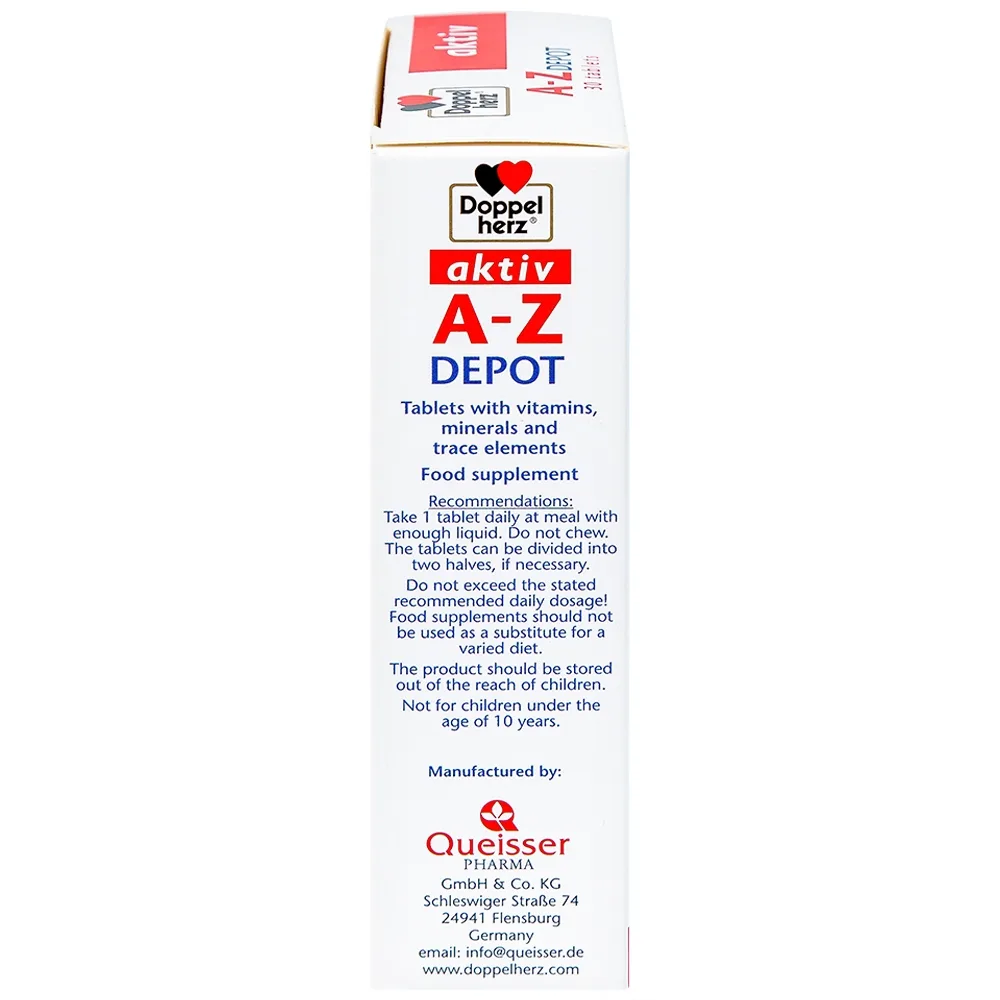 Hình ảnh Viên uống A-Z Depot Doppelherz Aktiv bổ sung vitamin và khoáng chất (3 vỉ x 10 viên)