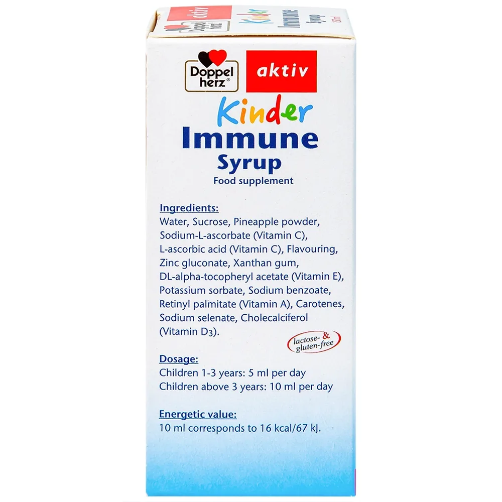 Hình ảnh Siro Kinder Immune Doppelherz Aktiv cung cấp các vitamin và khoáng chất (150ml)