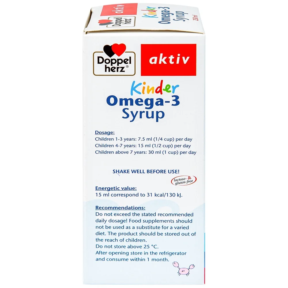 Hình ảnh Siro Kinder Omega-3 Syrup Doppelherz Aktiv hỗ trợ phát triển não bộ (250ml)
