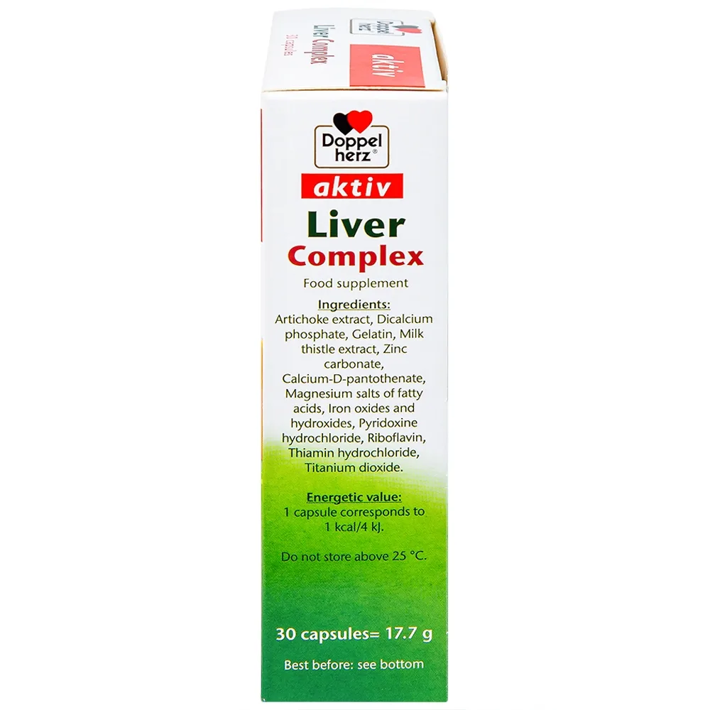 Hình ảnh Viên uống Liver Complex Doppelherz Aktiv hỗ trợ thanh nhiệt, tăng cường giải độc gan (3 vỉ x 10 viên)
