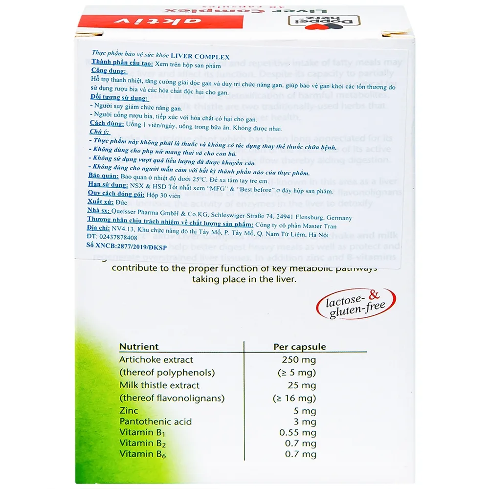 Hình ảnh Viên uống Liver Complex Doppelherz Aktiv hỗ trợ thanh nhiệt, tăng cường giải độc gan (3 vỉ x 10 viên)