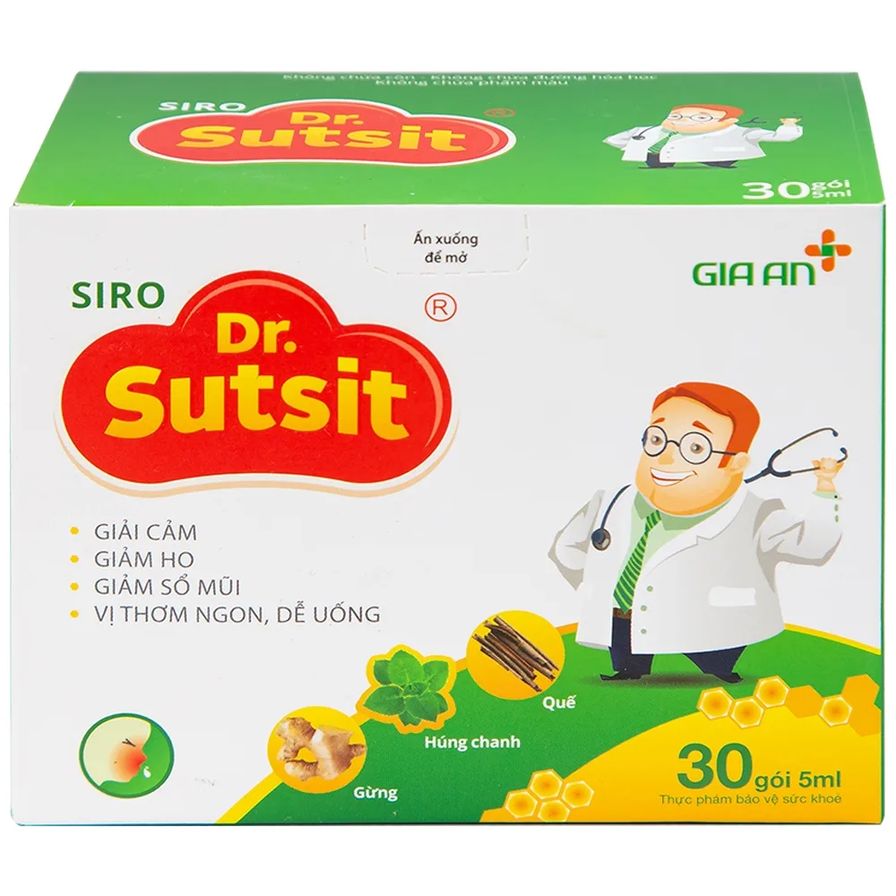 Hình ảnh Siro Dr.Sutsit Gia An giải cảm, giảm ho, giảm sổ mũi (30 gói x 5ml)