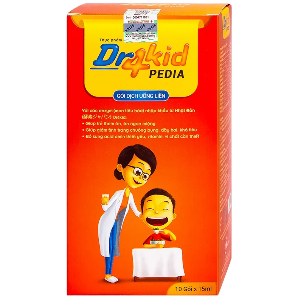 Hình ảnh Dung dịch uống Dr4Kid Pedia QD-Meliphar giúp trẻ thèm ăn, ăn ngon miệng (10 gói x 15ml)