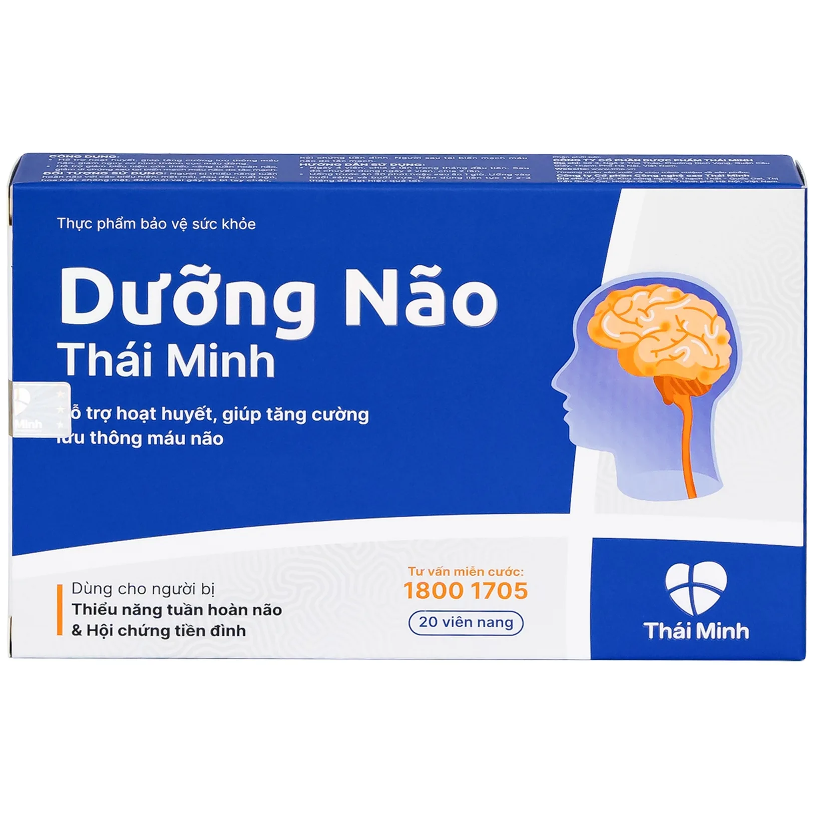 Hình ảnh Viên uống Dưỡng Não Thái Minh hỗ trợ hoạt huyết, tăng cường lưu thông máu não (2 vỉ x 10 viên)