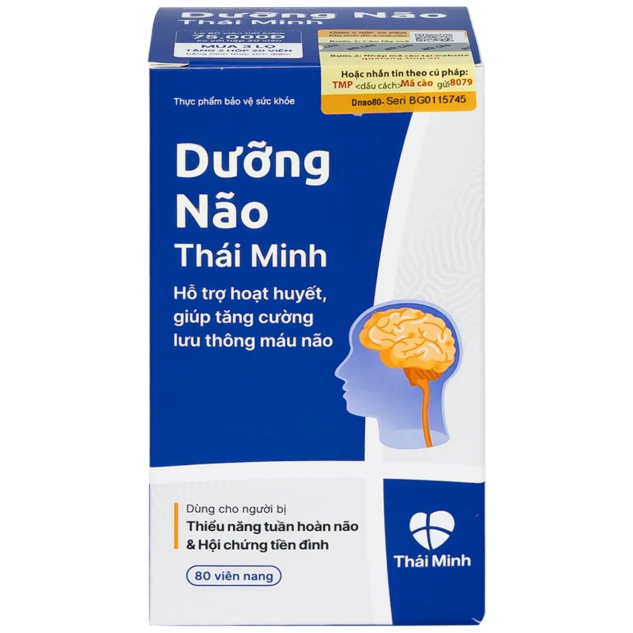 Hình ảnh Viên uống Dưỡng Não Thái Minh hỗ trợ hoạt huyết, tăng cường lưu thông máu não (80 viên)