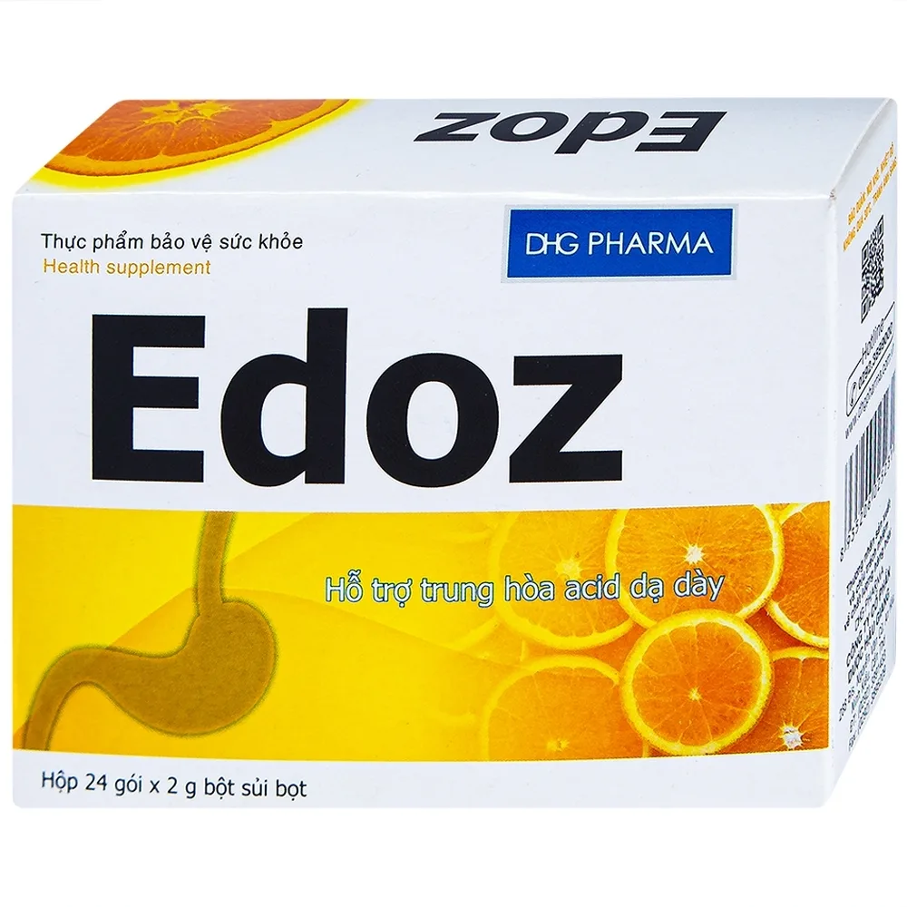 Hình ảnh Bột sủi bọt Edoz DHG hỗ trợ trung hòa acid dạ dày (24 gói x 2g)