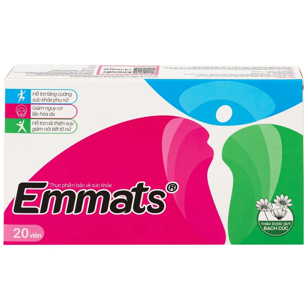 Hình ảnh Viên uống Emmats TW3 hỗ trợ giảm nguy cơ lão hóa, cải thiện suy giảm nội tiết tố (2 vỉ x 10 viên)
