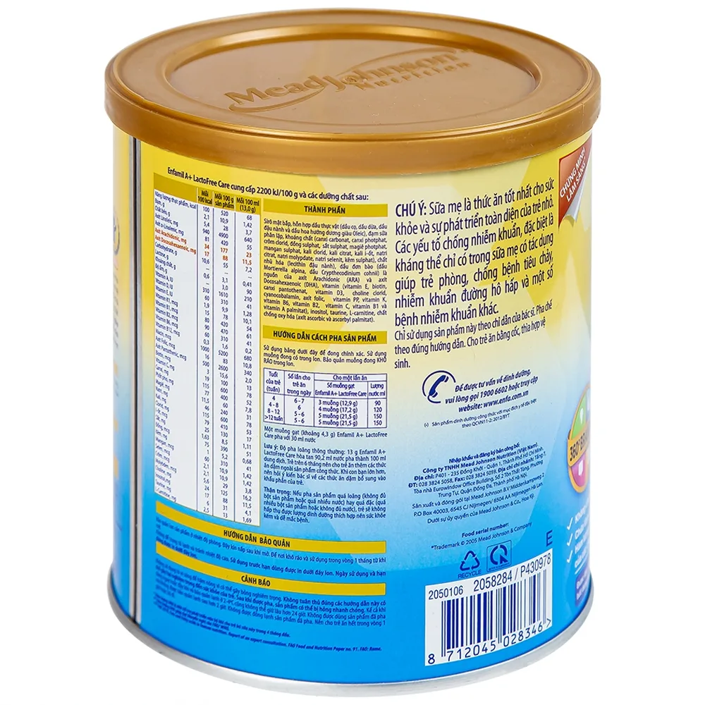 Hình ảnh Sữa Enfamil A+ LactoFree Care đặc chế cho trẻ em bị tiêu chảy (Hộp 400g)