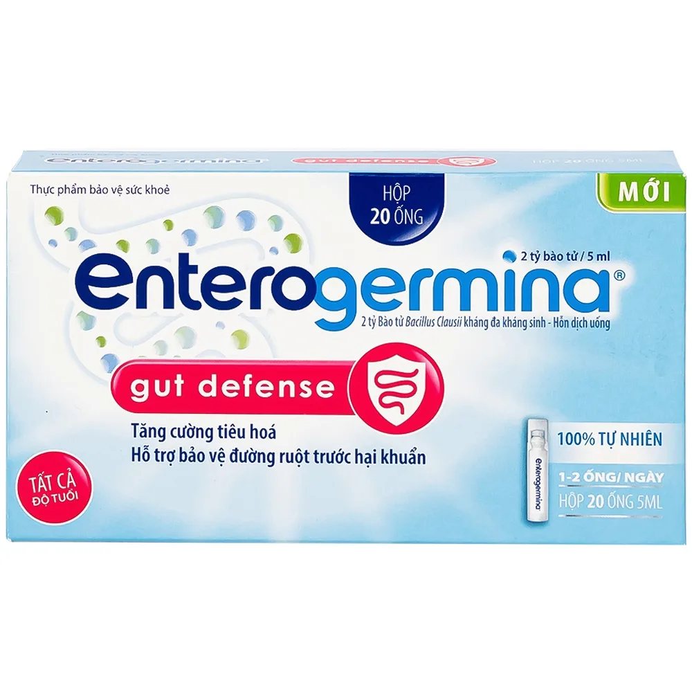 Hình ảnh Hỗn dịch uống men vi sinh Enterogermina Gut Defense Sanofi tăng cường tiêu hóa, hỗ trợ bảo vệ đường ruột