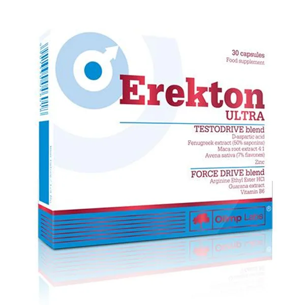 Hình ảnh Viên uống Erekton Ultra Olimp hỗ trợ tăng tiết testosterone, tăng cường sức khỏe sinh lý nam giới (2 vỉ x 15 viên)