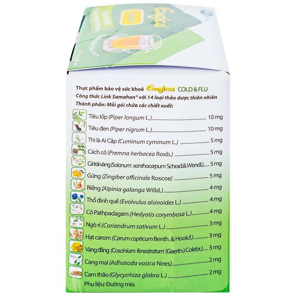 Hình ảnh Tinh chất thảo dược Eugica Cold & Flu hỗ trợ giảm các triệu chứng cảm, cảm cúm (10 gói x 4g)