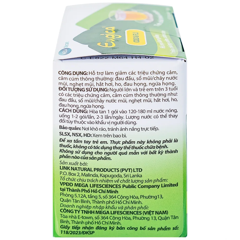 Hình ảnh Tinh chất thảo dược Eugica Cold & Flu hỗ trợ giảm các triệu chứng cảm, cảm cúm (10 gói x 4g)