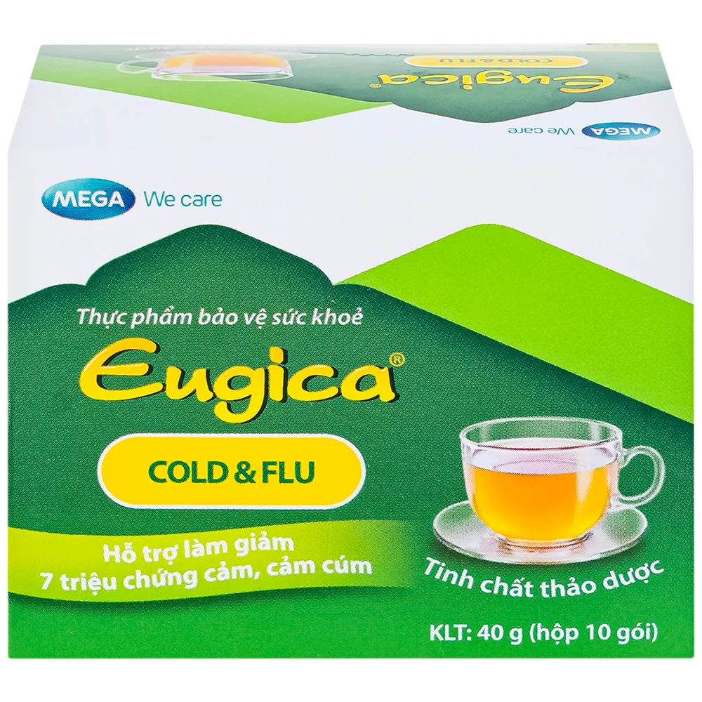 Hình ảnh Tinh chất thảo dược Eugica Cold & Flu hỗ trợ giảm các triệu chứng cảm, cảm cúm (10 gói x 4g)