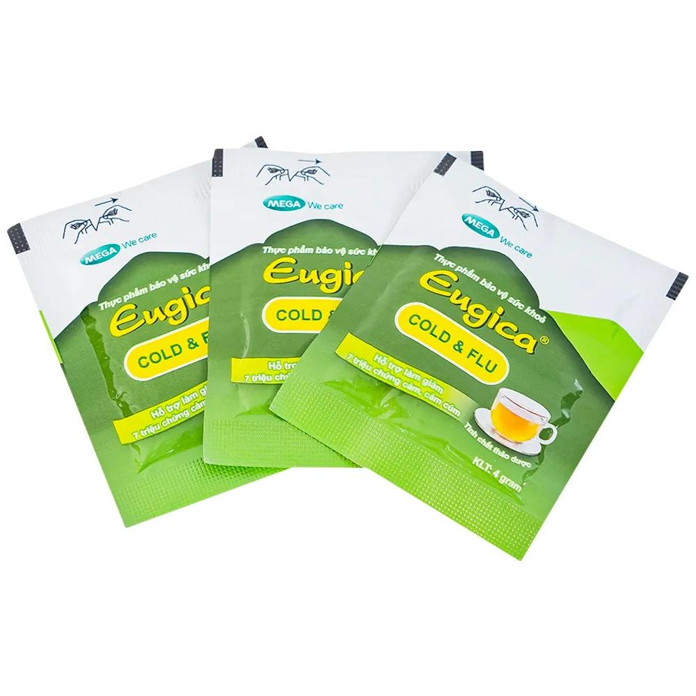 Hình ảnh Tinh chất thảo dược Eugica Cold & Flu hỗ trợ giảm các triệu chứng cảm, cảm cúm (10 gói x 4g)