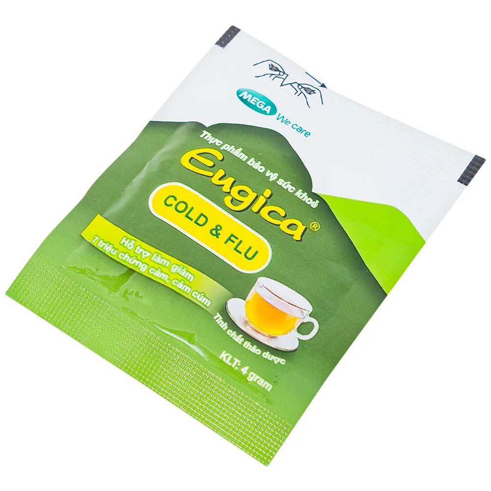 Hình ảnh Tinh chất thảo dược Eugica Cold & Flu hỗ trợ giảm các triệu chứng cảm, cảm cúm (10 gói x 4g)