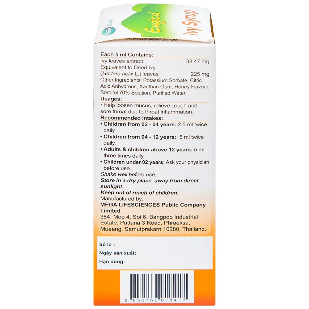 Hình ảnh Siro Eugica Ivy MEGA We care hỗ trợ giảm ho, giảm đờm (100ml)