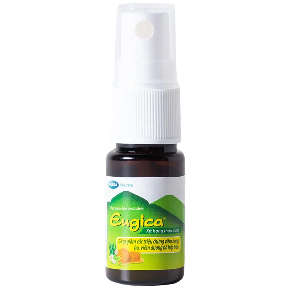 Hình ảnh Xịt họng thảo dược Eugica Mega We Care giảm các triệu chứng viêm họng, ho, viêm đường hô hấp trên (10ml)