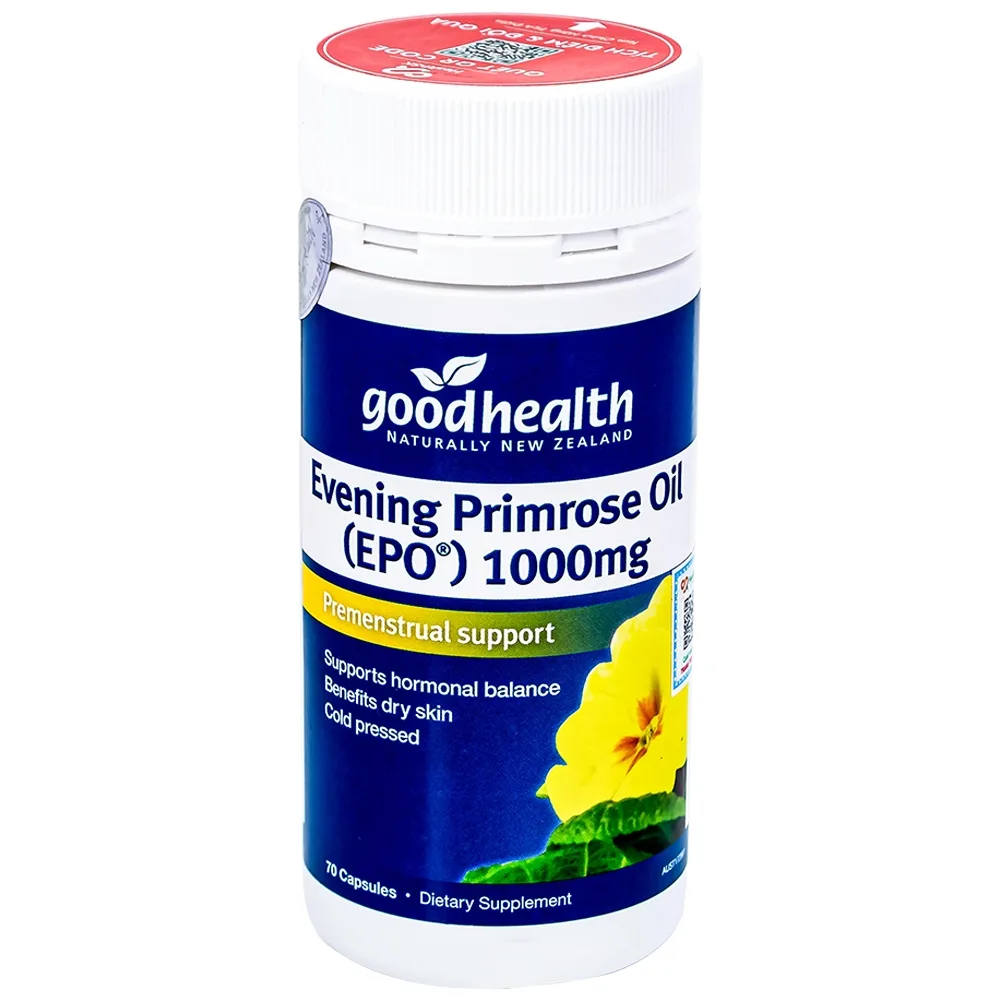 Hình ảnh Viên uống Evening Primrose Oil (EPO) 1000mg Good Health cải thiện nội tiết tố nữ, làm đẹp da (70 viên)