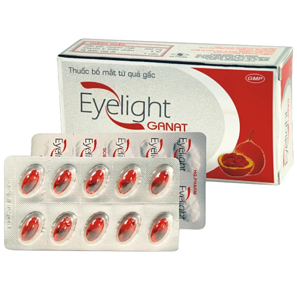 Hình ảnh Viên uống Eyelight Ganat DHG phòng ngừa quáng gà, khô giác mạc (3 vỉ x 10 viên)