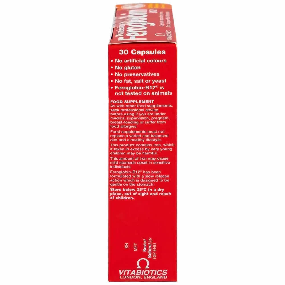 Hình ảnh Viên uống Feroglobin B12 Vitabiotics hỗ trợ tăng khả năng tạo máu, tăng cường sức khỏe (30 viên)