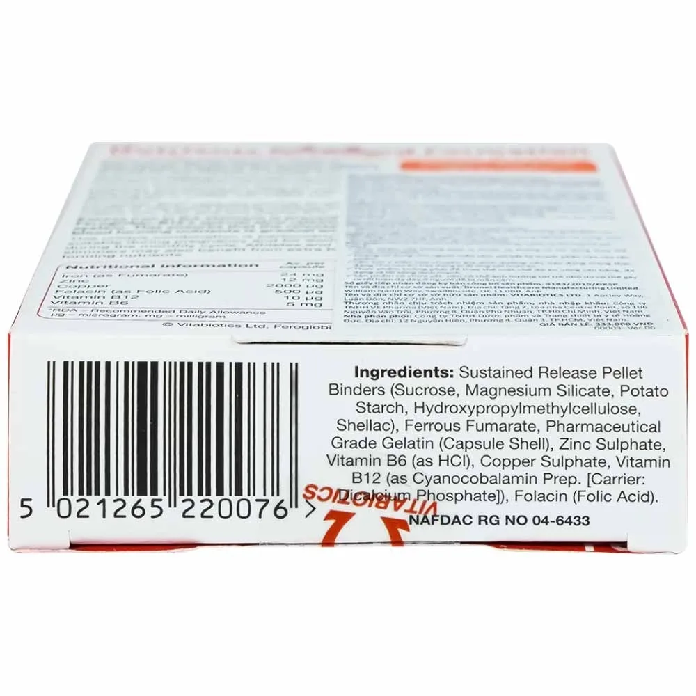 Hình ảnh Viên uống Feroglobin B12 Vitabiotics hỗ trợ tăng khả năng tạo máu, tăng cường sức khỏe (30 viên)