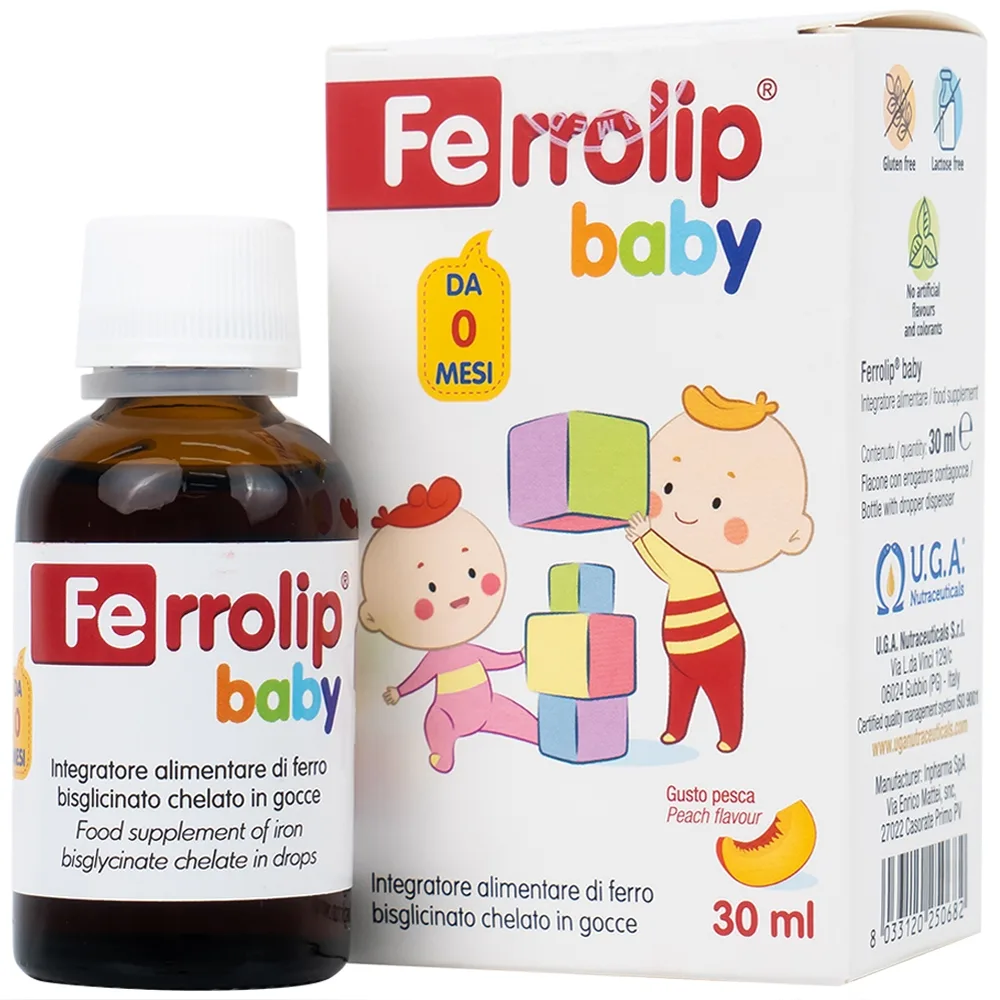Hình ảnh Dung dịch Ferrolip Baby InPharma SpA bổ sung sắt, giảm nguy cơ thiếu máu (30ml)