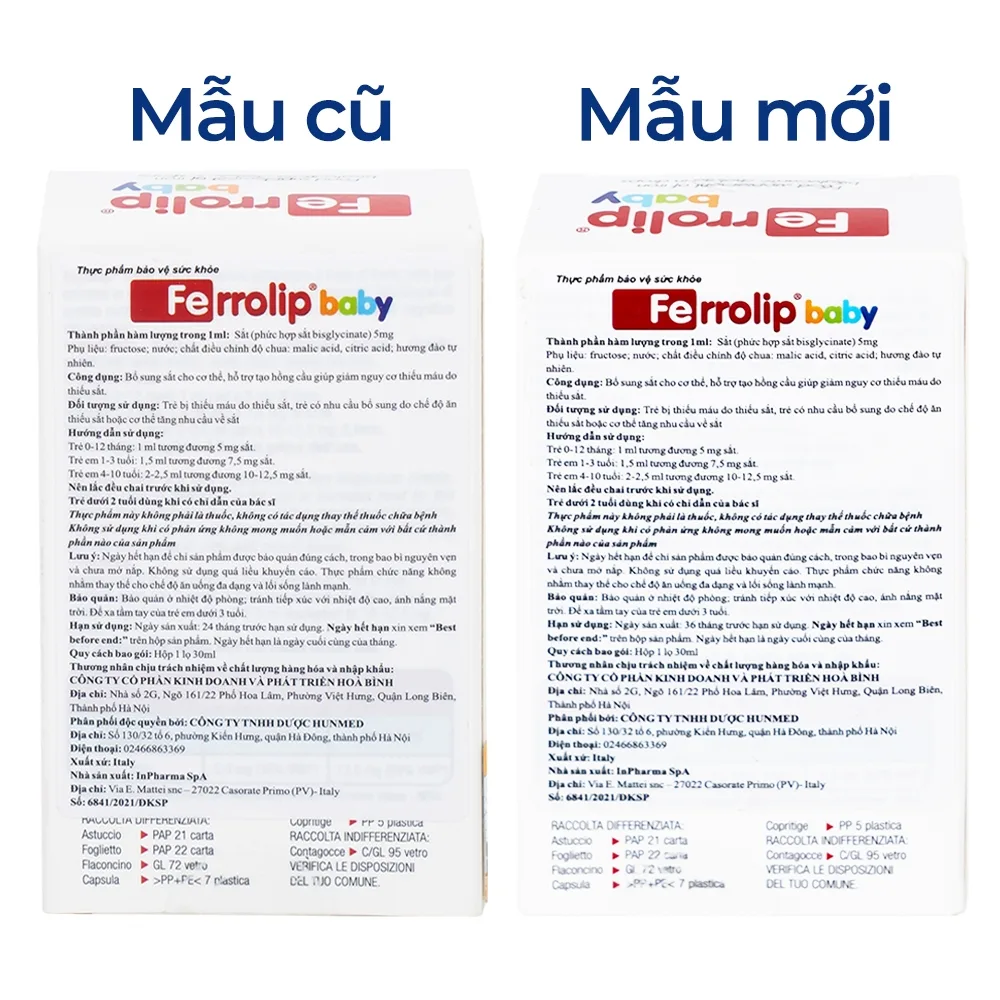 Hình ảnh  Dung dịch Ferrolip Baby InPharma SpA bổ sung sắt, giảm nguy cơ thiếu máu (30ml)