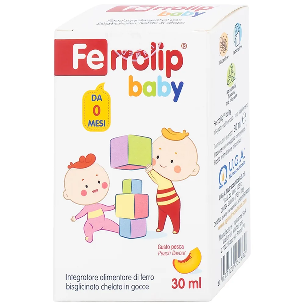 Hình ảnh  Dung dịch Ferrolip Baby InPharma SpA bổ sung sắt, giảm nguy cơ thiếu máu (30ml)