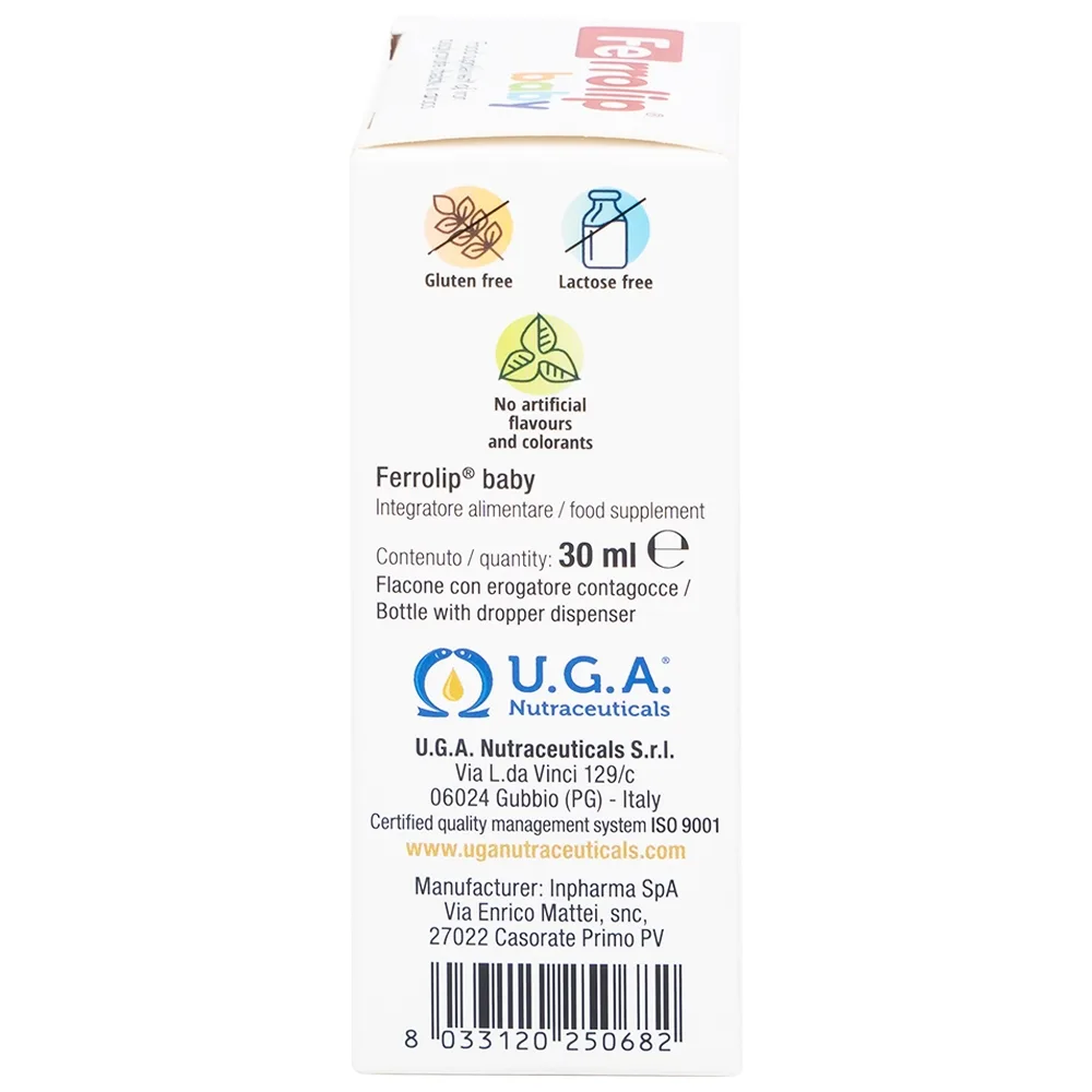 Hình ảnh  Dung dịch Ferrolip Baby InPharma SpA bổ sung sắt, giảm nguy cơ thiếu máu (30ml)